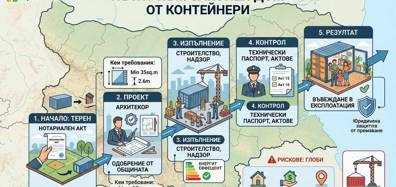 Как се узаконява къща от контейнери в България — какво трябва да знае всеки собственик