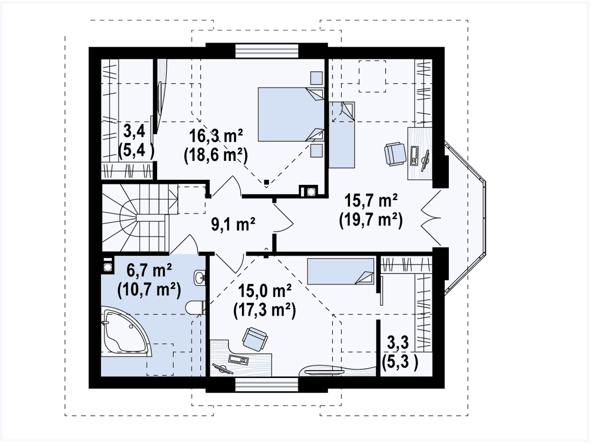 Двуетажна сглобяема къща 171 м² – Олекотена стоманена конструкция - Image 3