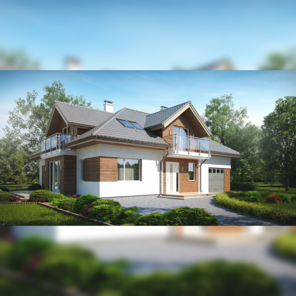 Двуетажна сглобяема къща 261 м² от олекотена стоманена конструкция