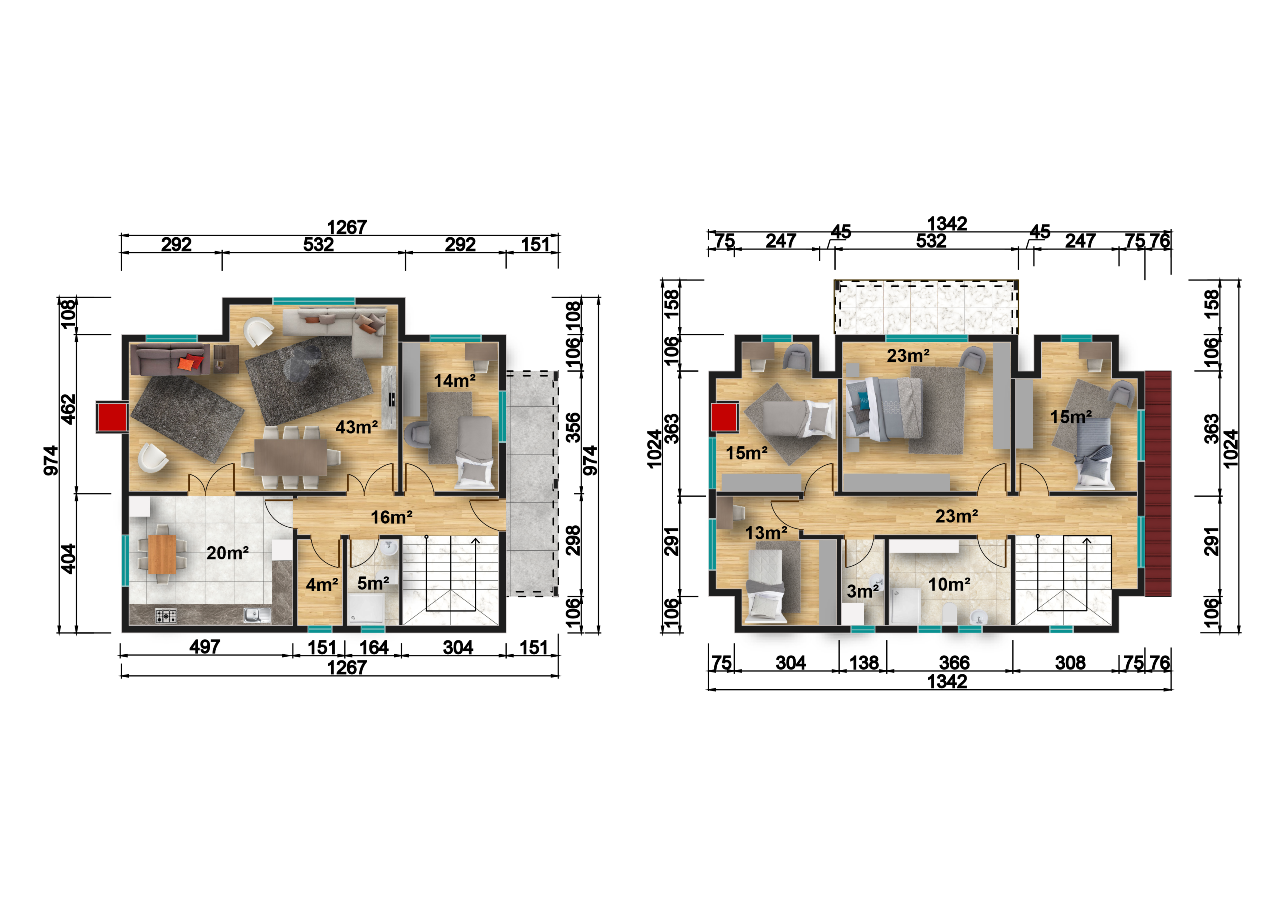 Двуетажна сглобяема къща 226 м² от олекотена стоманена констукция - Image 4