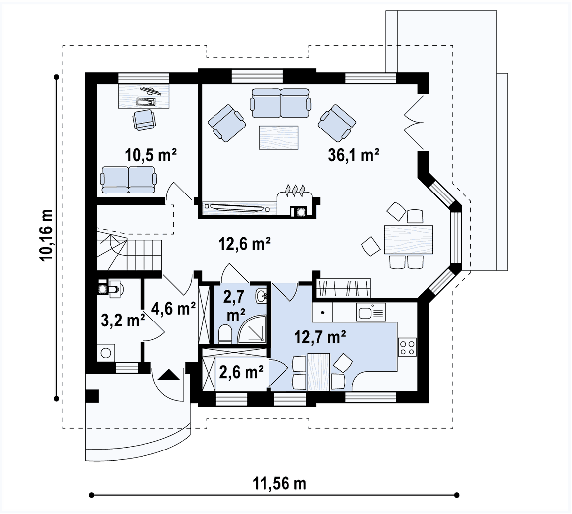 Двуетажна сглобяема къща 171 м² – Олекотена стоманена конструкция - Image 2