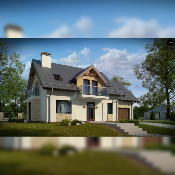 Двуетажна сглобяема къща 251 м² от олекотена стоманена конструкция
